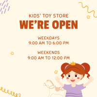 Toy Shop Hours Instagram Post