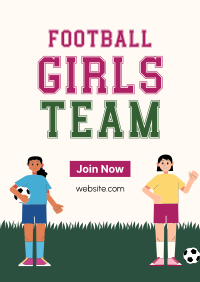 Girls Team Football Poster