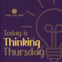 Minimalist Light Bulb Thinking Thursday Instagram Post