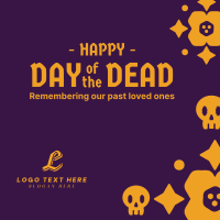 Day of the Dead Floral and Skull Pattern Instagram Post Design