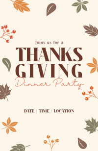 Thanksgiving Autumn Leaves Invitation