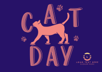 Happy Cat Day Postcard Design