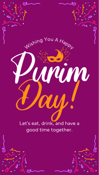 Purim Flo Mask Facebook Story Design