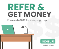 Refer And Get Money Facebook Post