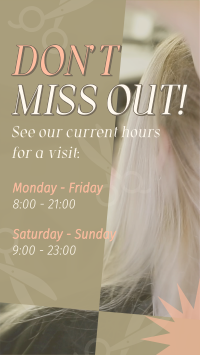 Salon Hours Facebook Story