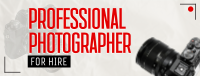 Photographer For Hire Facebook Cover Image Preview