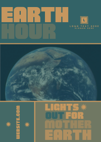 Mondrian Earth Hour Reminder Poster