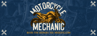 Retro Motorcycle Mechanic Facebook Cover Image Preview