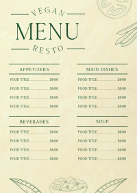 Vegan Menu Menu