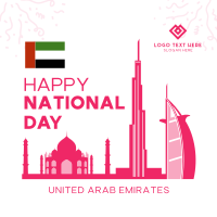 UAE National Day Landmarks Instagram Post Design