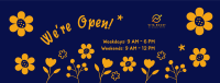 We're Open Flower Power Facebook Cover Image Preview