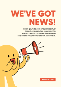 We're Got News Mascot Flyer Design