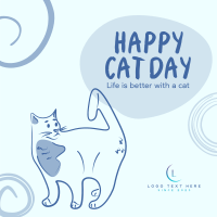 Swirly Cat Day Instagram Post Design