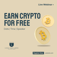 Earn Crypto Live Webinar Instagram Post