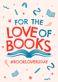 Book Lovers Doodle Poster