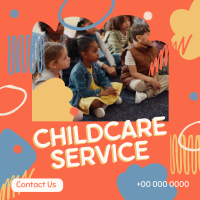 Abstract Shapes Childcare Service Linkedin Post