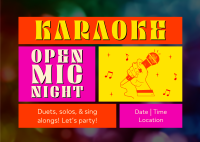 Karaoke Open Mic Postcard