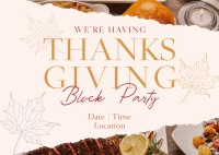 Elegant Thanksgiving Party Postcard