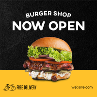 Burger Shop Opening Instagram Post