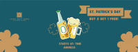 Saint Patrick Beer Illustration Facebook Cover