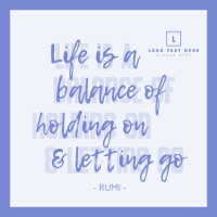 LIfe Balance Quote Instagram Post Design