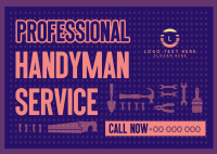 Professional Handyman Services Postcard Design