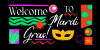 Mardi Gras Mask Welcome Twitter Post