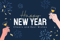 New Year Toast Greeting Pinterest Cover Image Preview