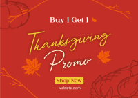 Thanksgiving Buy 1 Get 1 Postcard