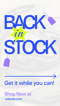 Back In Stock Minimalist TikTok Video