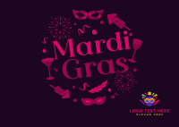 Mardi Gras Festival Postcard