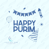 Purim Jewish Festival Linkedin Post Design