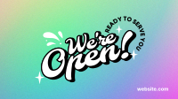 We're Open Funky Facebook Event Cover