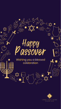 Happy Passover Wreath Facebook Story