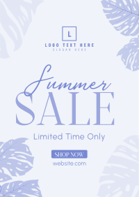 Summer Monstera Leaf Sale Poster