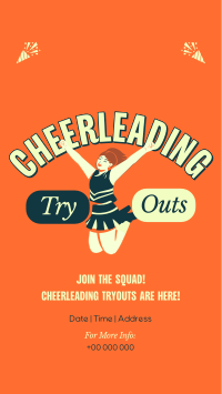 Cheerleading Tryouts Announcement Instagram Reel Design