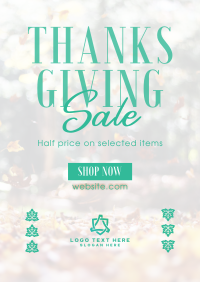 Thanksgiving Leaves Sale Poster