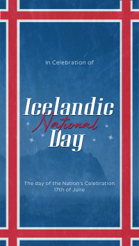 Textured Icelandic National Day Instagram Reel Image Preview