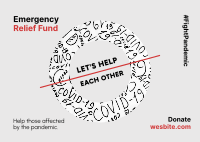 Pandemic Relief Fund Postcard Design