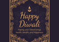 Fancy Diwali Greeting Postcard