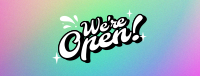 We're Open Funky Facebook Cover Design