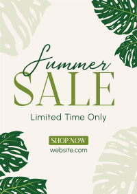 Summer Monstera Leaf Sale Poster