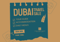 Dubai Travel Destination Postcard