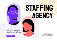 Staffing Agency Booking Postcard