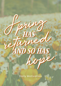 Spring Hope Quote Poster