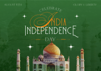 India Independence Taj Mahal Postcard