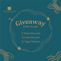 Abstract Giveaway Rules Instagram Post Design