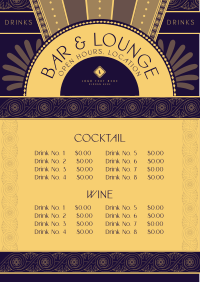 Art Deco Bar and Lounge Menu