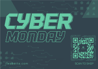 Futuristic Cyber Monday Postcard Design