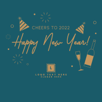 Cheers to New Year Instagram Post Design